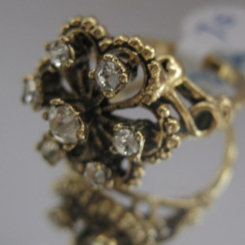 Rococo Ring Cluster 18k gold plate & sterling Made by Vargas Company SIZE 7